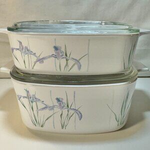 Corning Ware Shadow Iris Casserole Dishes